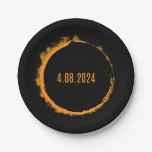 Total Solar Eclipse USA April 8, 2024 Paper Plate