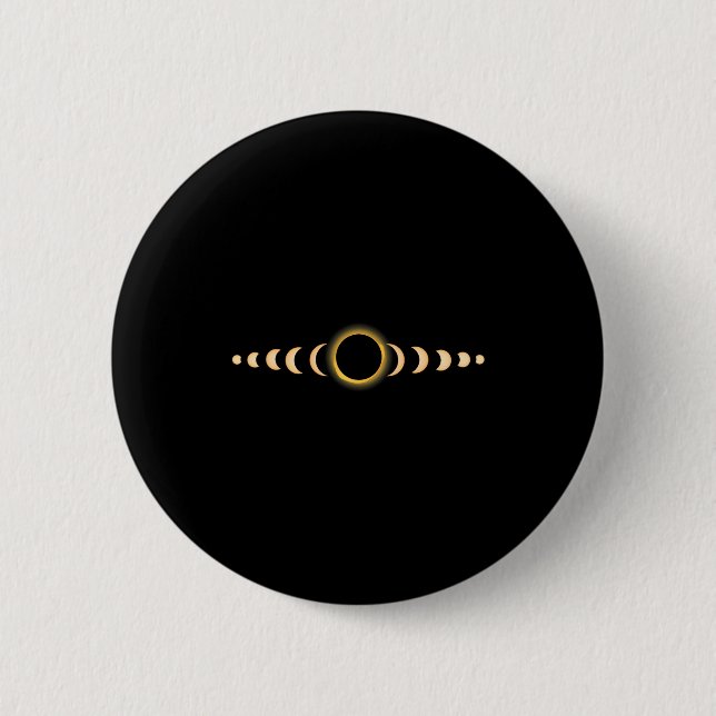 Total Solar Eclipse Usa April Design 6 Cm Round Badge (Front)