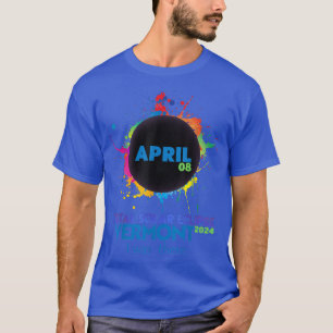 Total Solar Eclipse Vermont 2024 Colourful Totalit T-Shirt