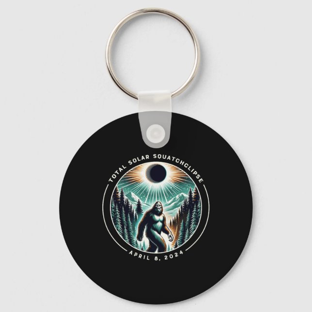Total Solar Squatchclipse Eclipse Bigfoot Sasquatc Key Ring (Front)