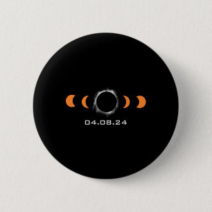 Total Sun Eclipse Solar April 8 2024 Path Of Total 6 Cm Round Badge