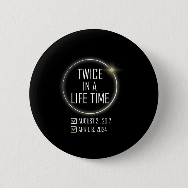 Totality 04 08 24 Total Solar Eclipse 2024 7  6 Cm Round Badge (Front)