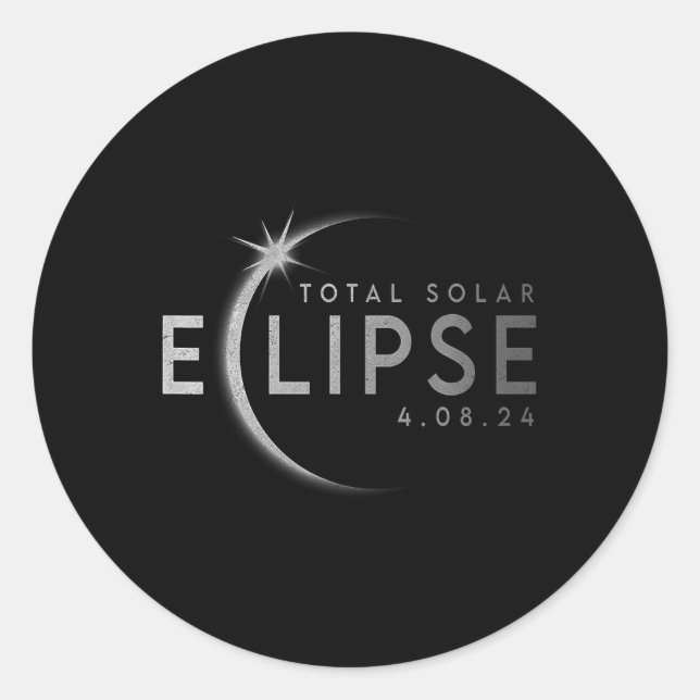Totality 04 08 24 Total Solar Eclipse 2024 9  Classic Round Sticker (Front)