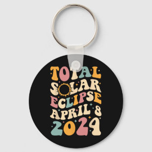 Totality 04 08 24 Total Solar Eclipse 2024 Groovy  Key Ring