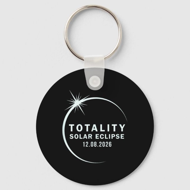 Totality 2026 Total Solar Eclipse Key Ring (Front)
