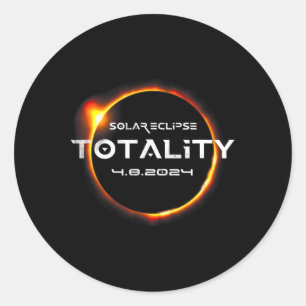 Totality 4.08.2024 Total Solar Eclipse 2024 Classic Round Sticker