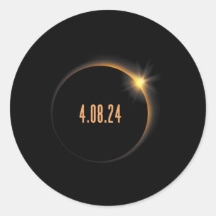 Totality 4.08.24 Adult Kids Total Solar Eclipse 20 Classic Round Sticker