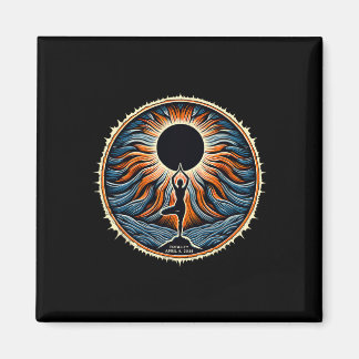 Totality April 8 Total Solar Eclipse Women Yoga Magnet