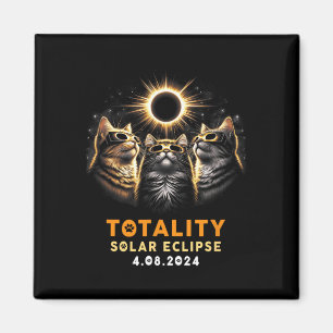 Totality Cats Wearing Solar Eclipse Gles 4.08.2024 Magnet