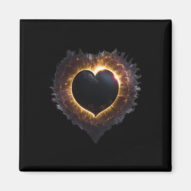 Totality Girls Heart Shape Total Solar Eclipse 202 Magnet (Front)
