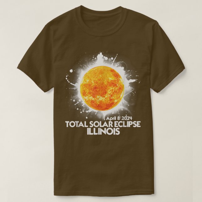 Totality ILLINOIS 2024 Total Solar Eclipse America T-Shirt (Design Front)