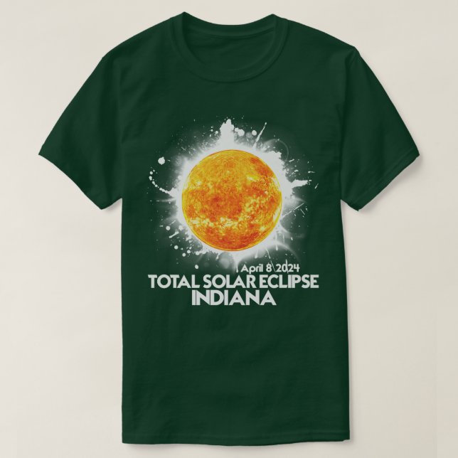 Totality Indiana 2024 American Total Solar Eclipse T-Shirt (Design Front)