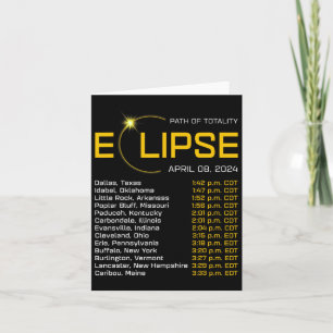 Totality Path 2024 Eclipse Map Total Eclipse Astro Card