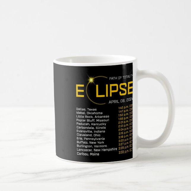 Totality Path 2024 Eclipse Map Total Eclipse Astro Coffee Mug (Right)