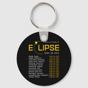 Totality Path 2024 Eclipse Map Total Eclipse Astro Key Ring
