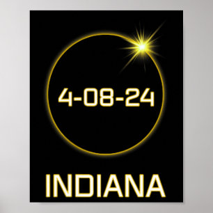 Totality Path 2024 Indiana Total Eclipse Pocket Poster
