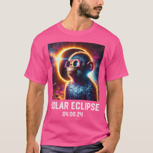 Totality Solar Eclipse 04 08 24 Monkey Astronomy L T-Shirt