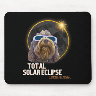 Totality Solar Eclipse Goldendoodle With Eclipse G Mouse Pad