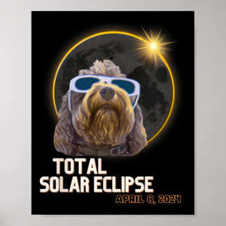 Totality Solar Eclipse Goldendoodle With Eclipse G Poster