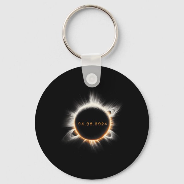 Totality Spring 4.08.24 Total Solar Eclipse 2024  Key Ring (Front)