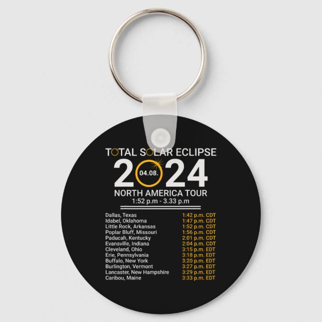 Totality Spring 4.08.24 Total Solar Eclipse 2024  Key Ring (Front)