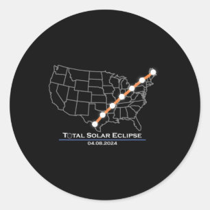 Totality Total Solar Eclipse April 8 2024  Classic Round Sticker