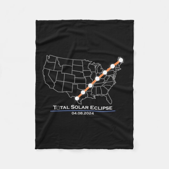 Totality Total Solar Eclipse April 8 2024  Fleece Blanket (Front)