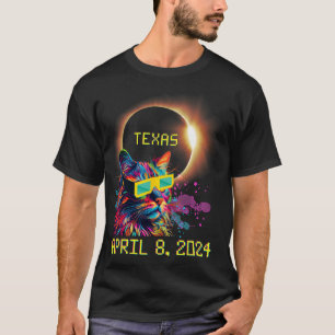 Totality Total Solar Eclipse Cat April 8 2024 Texa T-Shirt
