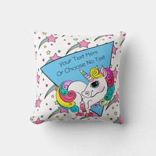 Totally 80s 90s Retro Colourful Stars White Unicor Cushion