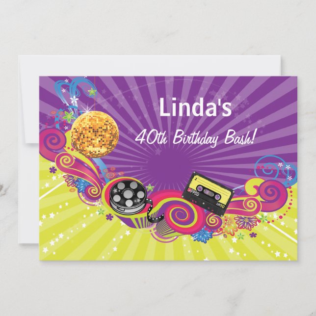 totally 80s decade theme retro  party Invitation (Front)