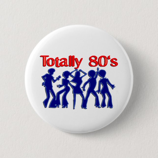 Totally 80s disco 6 cm round badge (Front)