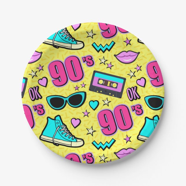 Totally 90's! Party Paper Plate (Front)
