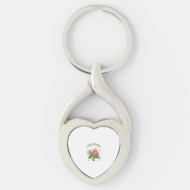 Totally Adorable Turtle with Coral Key Ring (Front)