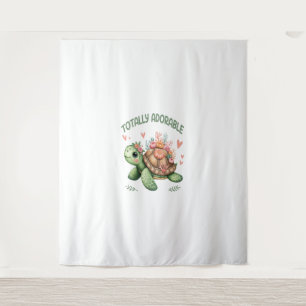 Totally Adorable Turtle with Coral Tapestry