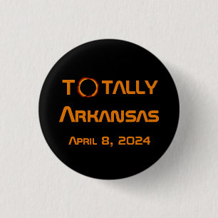 Totally Arkansas 2024 Solar Eclipse 3 Cm Round Badge