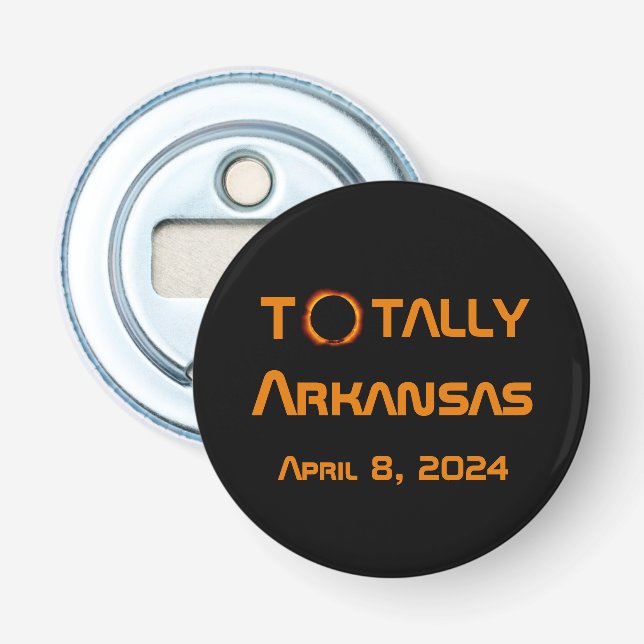 Totally Arkansas 2024 Solar Eclipse Bottle Opener (Front)