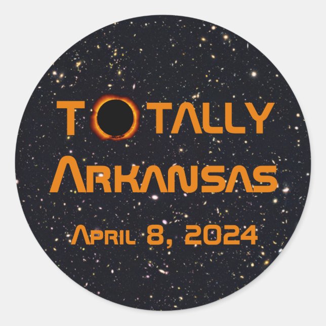Totally Arkansas 2024 Solar Eclipse Classic Round Sticker (Front)
