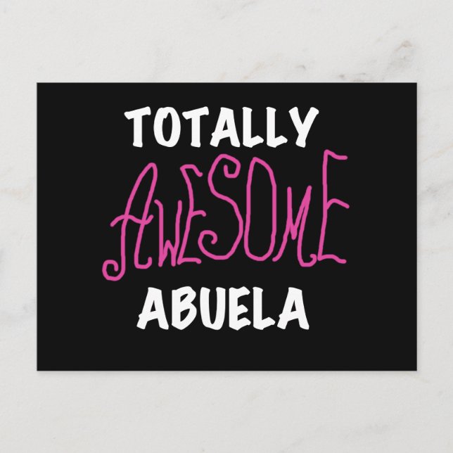 Totally Awesome Abuela Pink T-shirts and Gifts Postcard (Front)