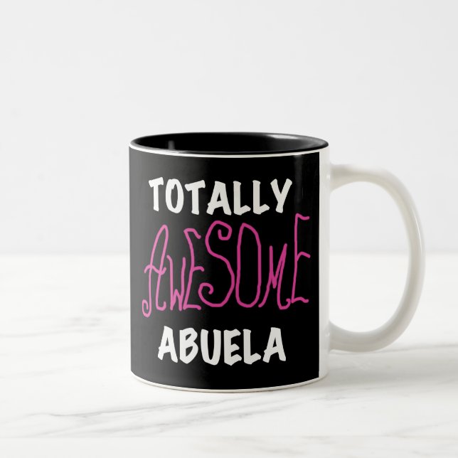 Totally Awesome Abuela Pink T-shirts and Gifts Two-Tone Coffee Mug (Right)