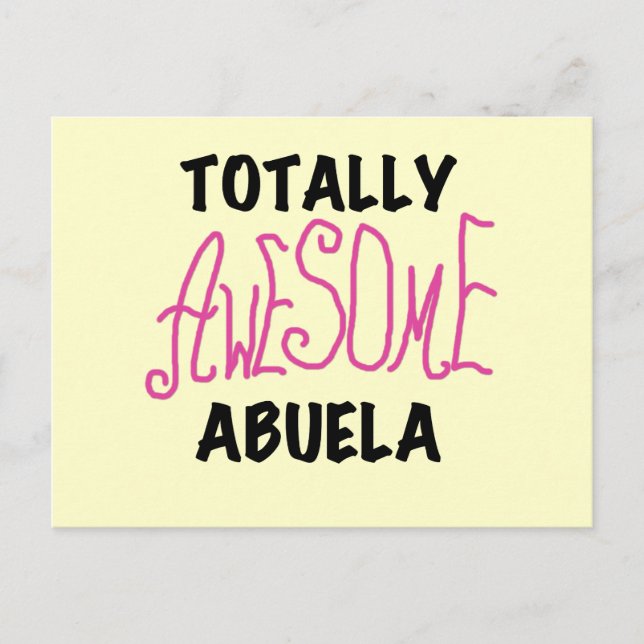 Totally Awesome Abuela Pink Tshirts and GIfts Postcard (Front)