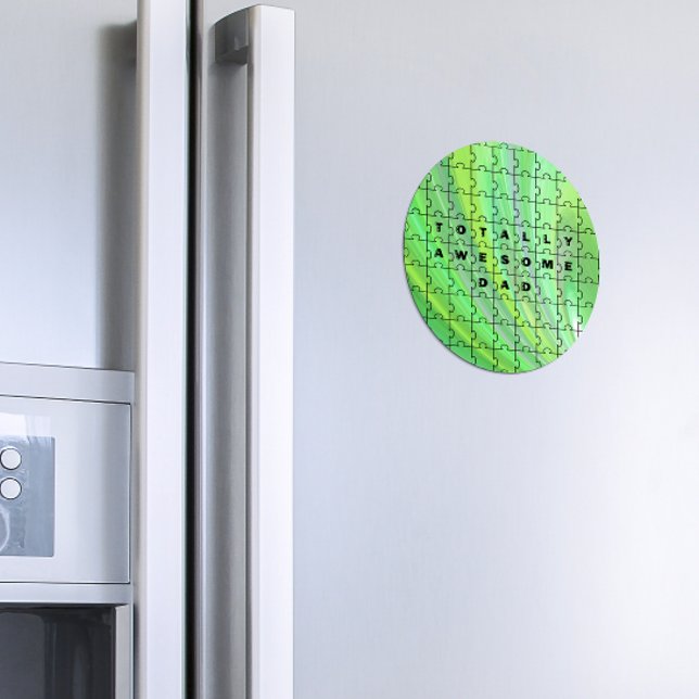 Totally Awesome Dad Puzzle Green Magnet (Creator Uploaded)