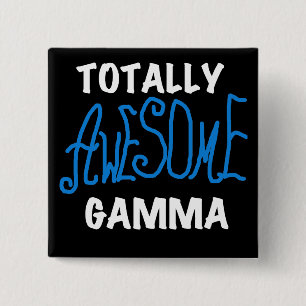 Totally Awesome Gamma Blue Tshirts and Gifts 15 Cm Square Badge