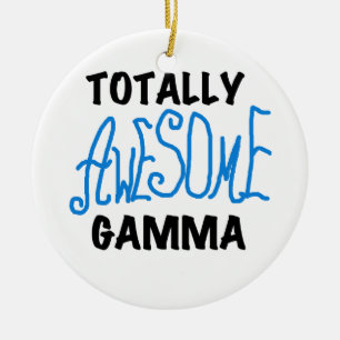 Totally Awesome Gamma Blue Tshirts and Gifts Ceramic Tree Decoration