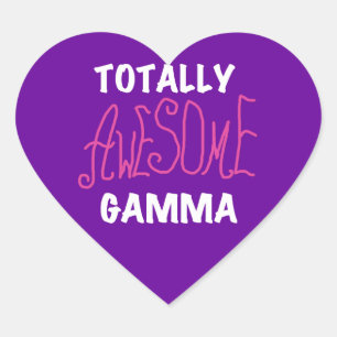 Totally Awesome Gamma Pink Tshirts and Gifts Heart Sticker