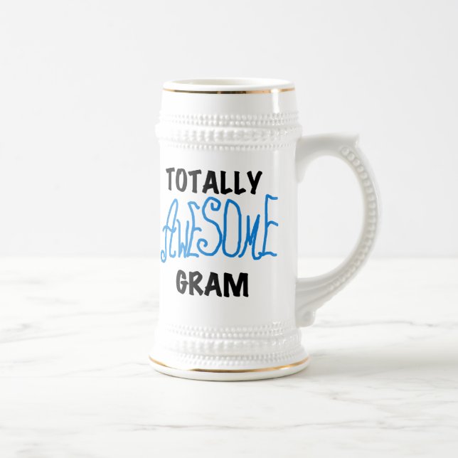 Totally Awesome Gram Blue Tshirts and Gifts Beer Stein (Right)