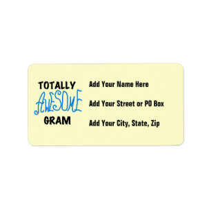 Totally Awesome Gram Blue Tshirts and Gifts Label