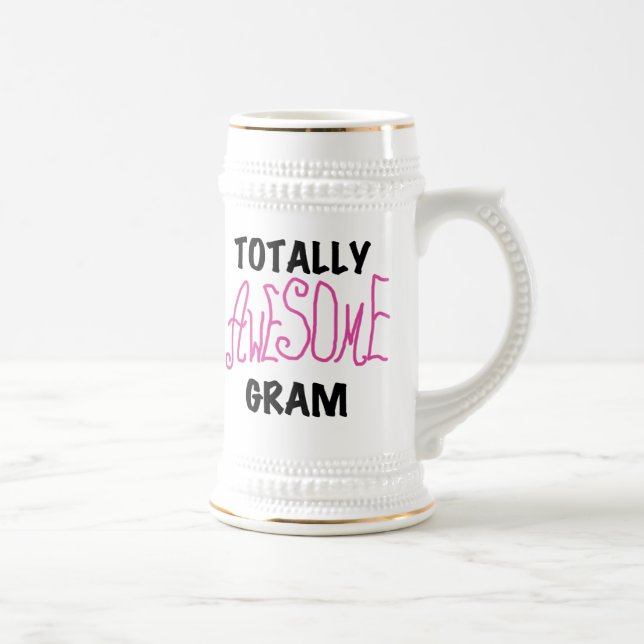 Totally Awesome Gram Pink Tshirts and Gifts Beer Stein (Right)