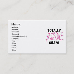 Totally Awesome Gram Pink Tshirts and Gifts Business Card