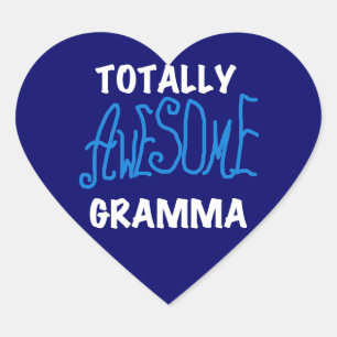 Totally Awesome Gramma Blue T-shirts and Gifts Heart Sticker