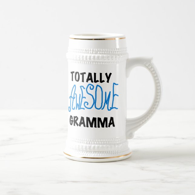 Totally Awesome Gramma Blue Tshirts Gifts Beer Stein (Right)
